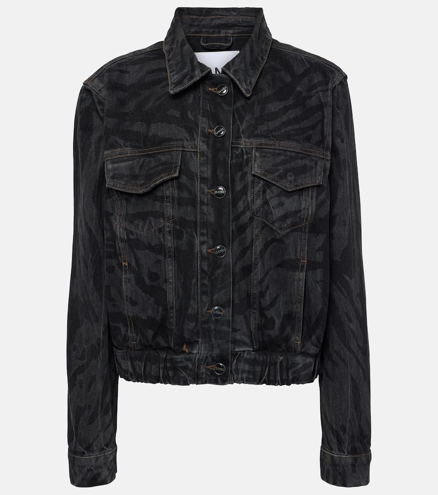 ganni printed denim jacket
