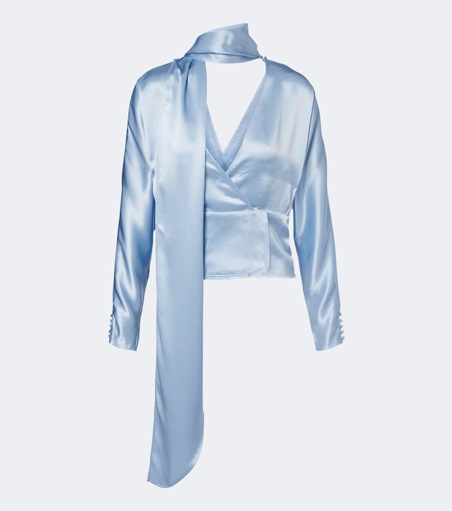ganni scarf-detail blouse