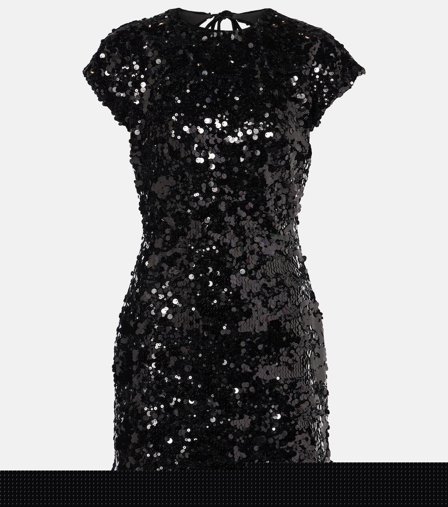 ganni sequined velvet minidress