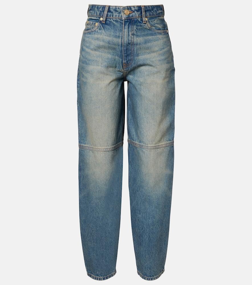 ganni stary barrel-leg jeans