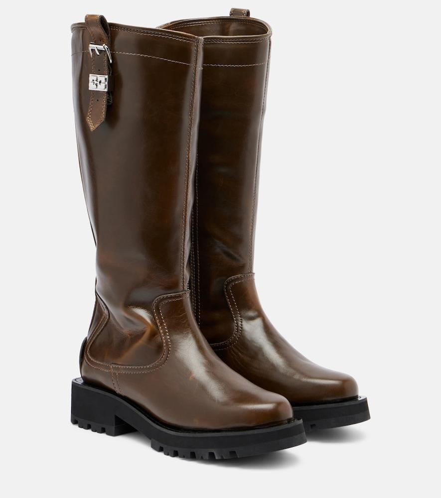 ganni studs knee-high boots
