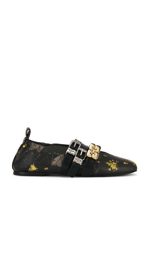 ganni sue triple ballerina in black. - size 36 (also in 37, 38, 39, 40, 41)