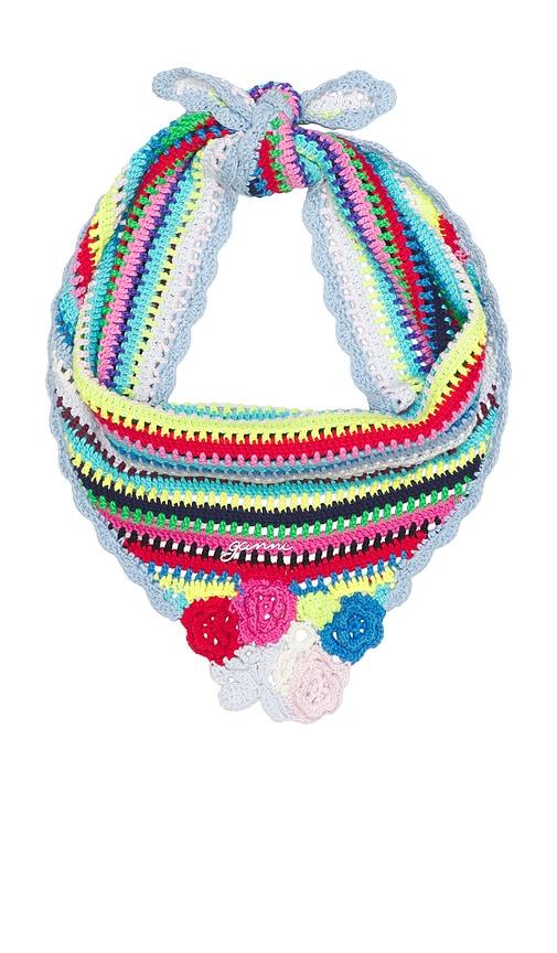 ganni triangular scarf in multi.