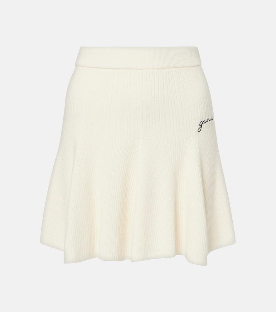 ganni wool and cashmere miniskirt