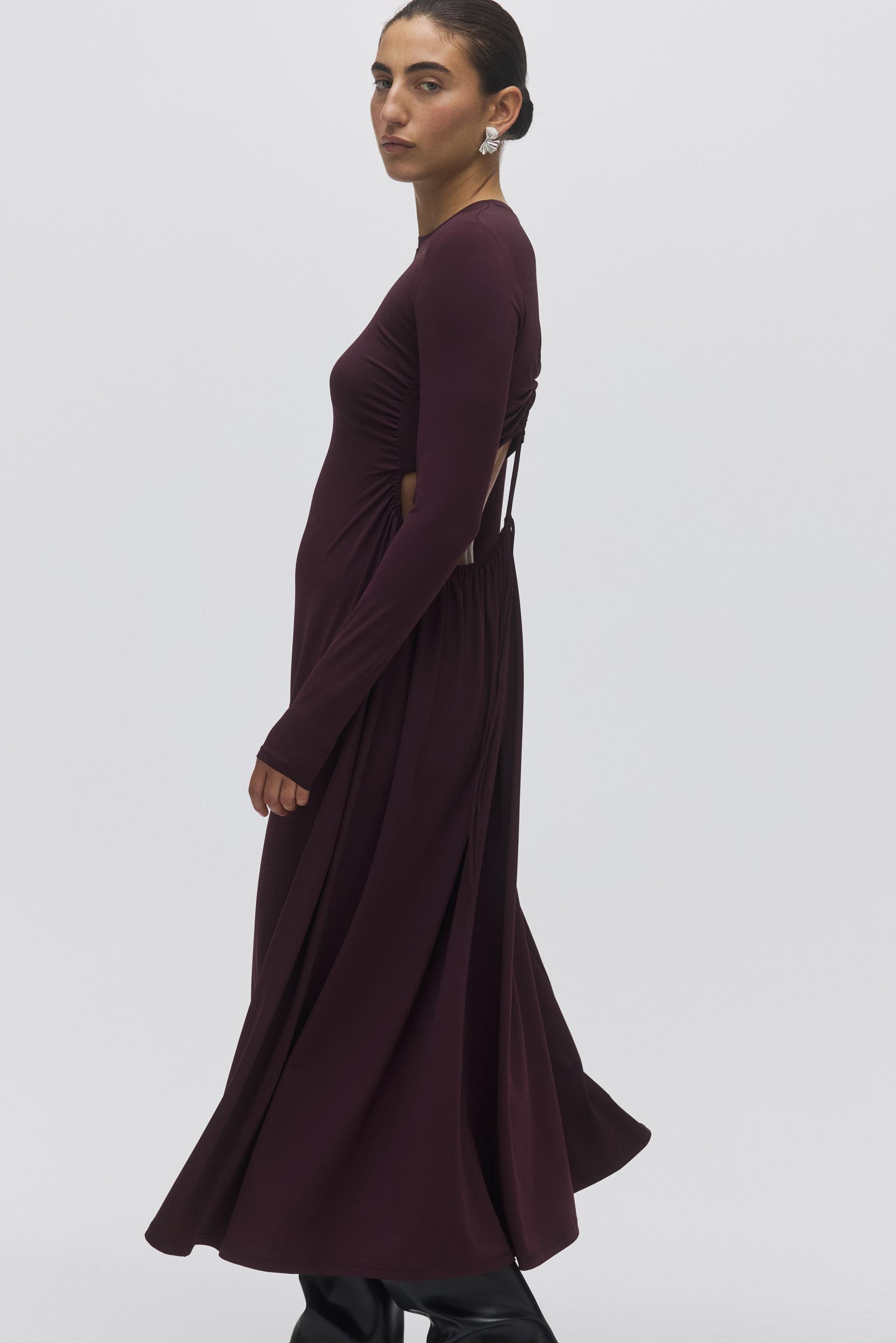 gathered jersey dress