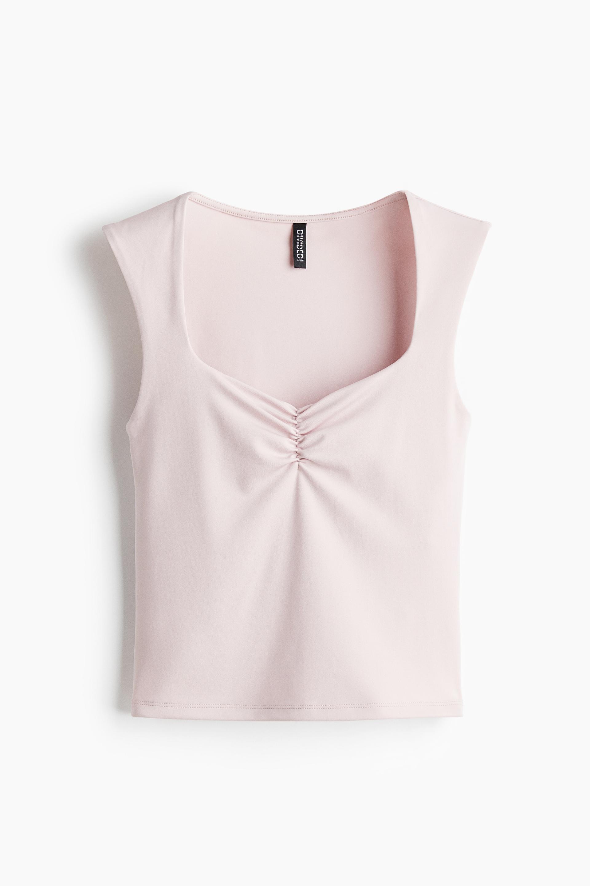 gathered sleeveless top