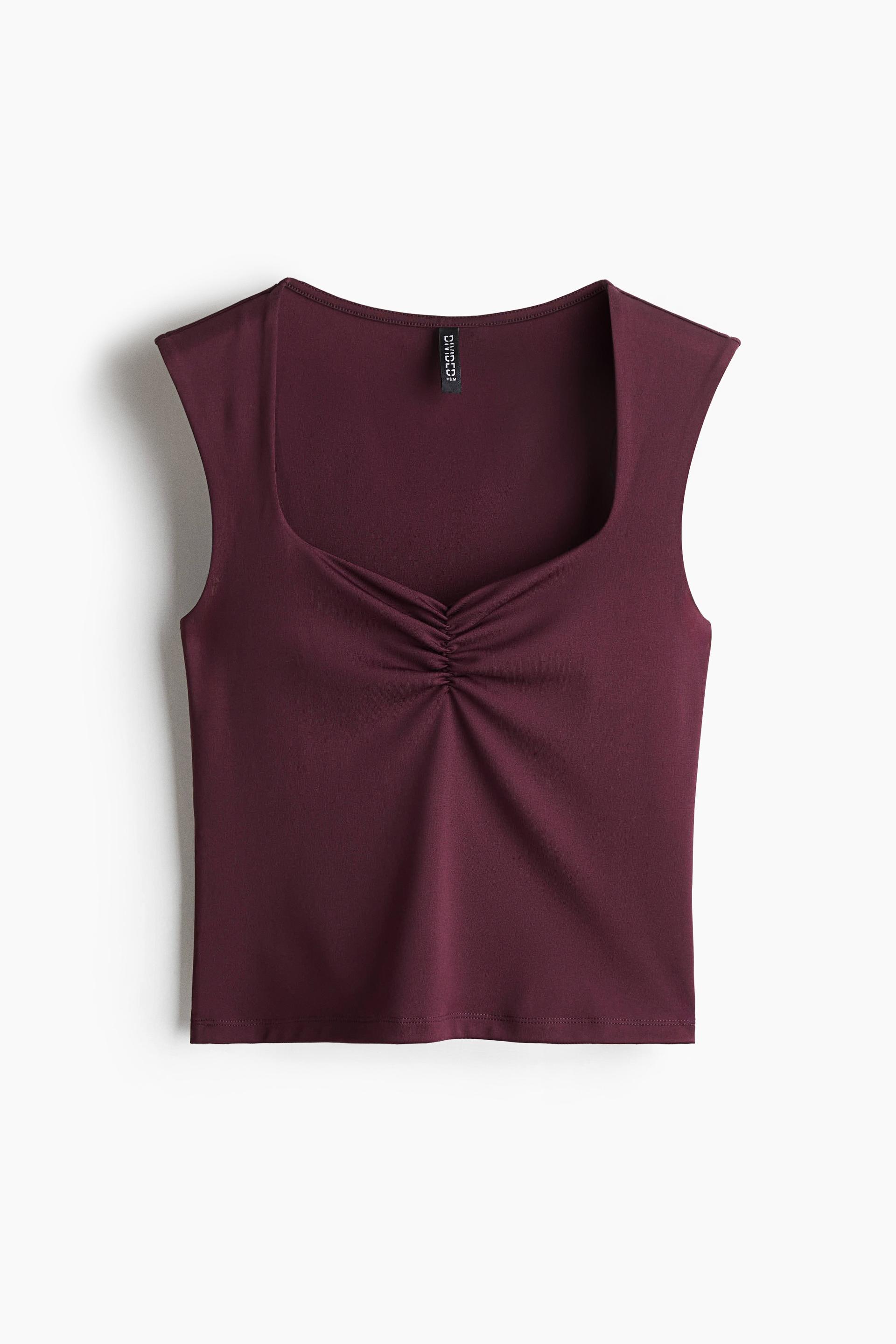 gathered sleeveless top