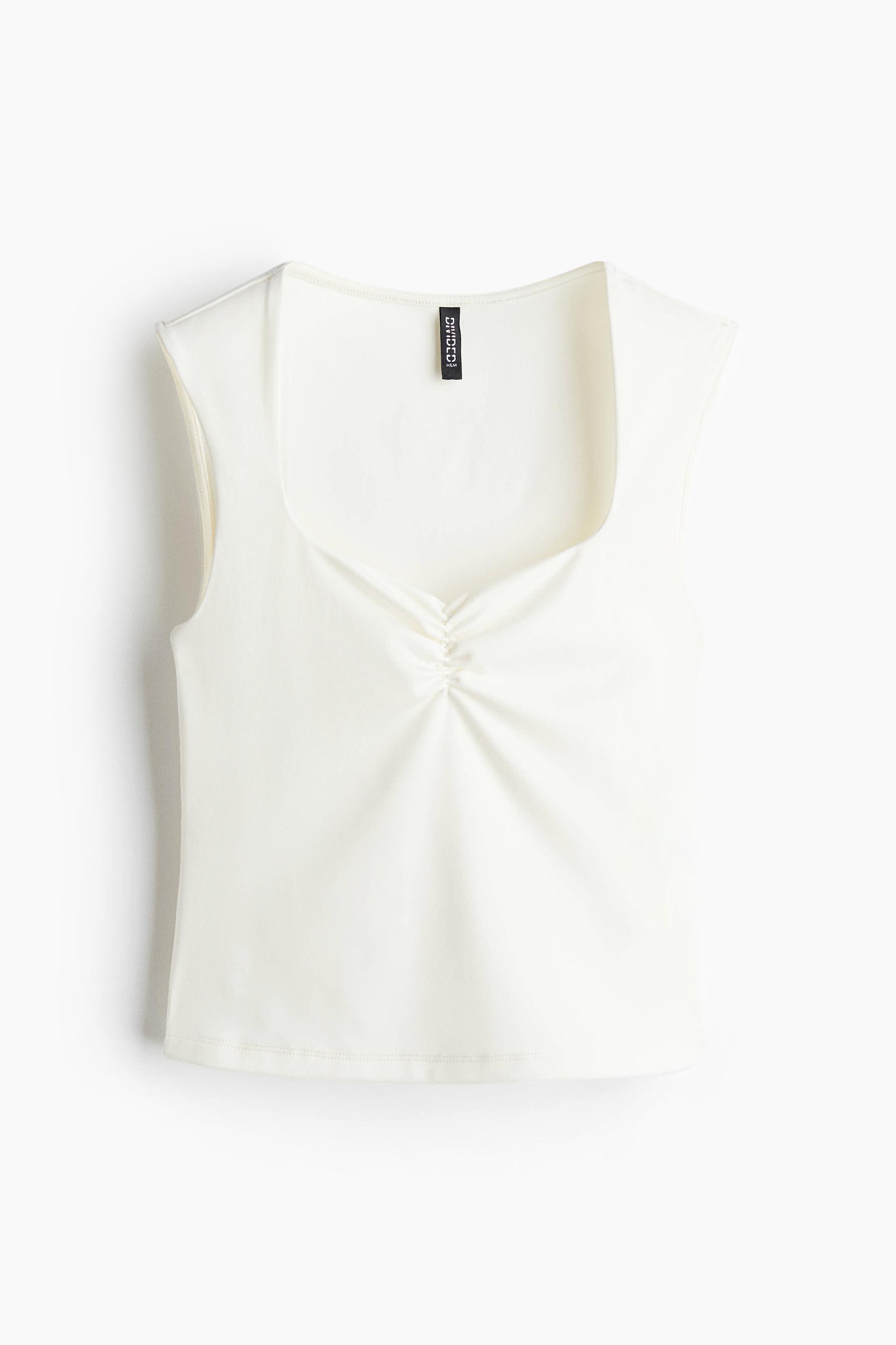 gathered sleeveless top