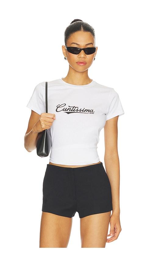 gcds cuntissima slim t-shirt in white. - size l (also in xxs, xs, s, m)