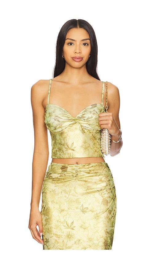 gcds printed lame top in green. - size l (also in s)