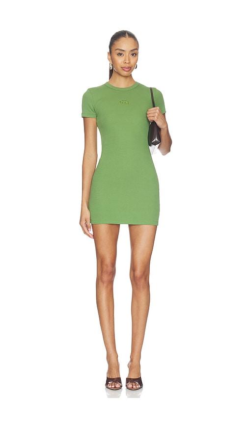 gcds rib logo lounge dress in green. - size l (also in xxs, xs, s)