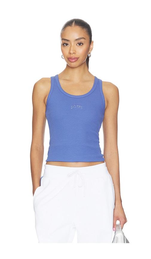 gcds rib logo lounge tank top in blue. - size s (also in xxs, xs)