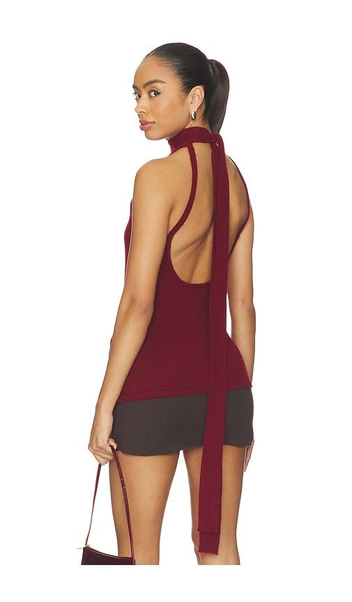 geel antonia top in burgundy. - size l (also in s, xs, m)