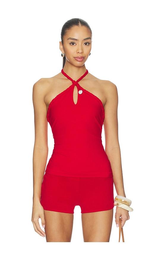 geel carly top in red. - size l (also in s, xs, m, xl)