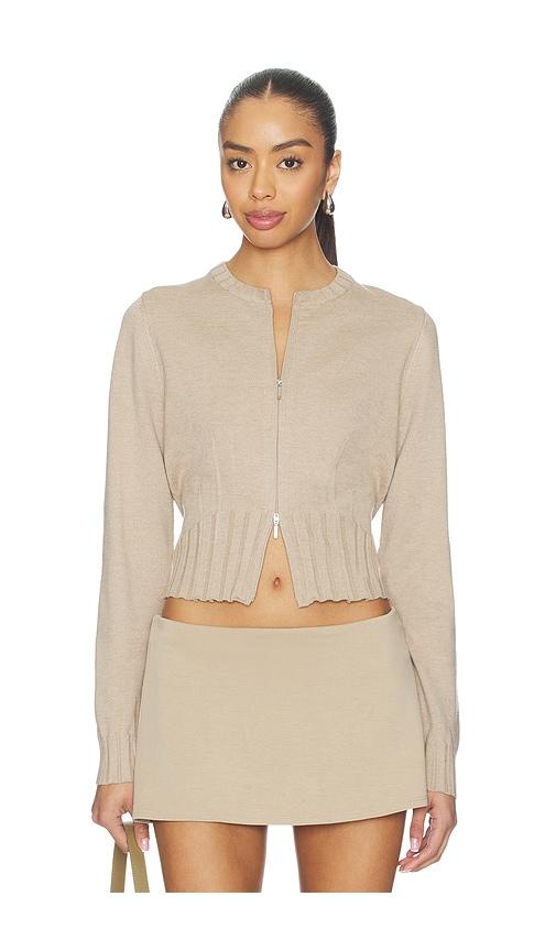 geel dennis cardigan in taupe. - size l (also in s, xs, m, xl)