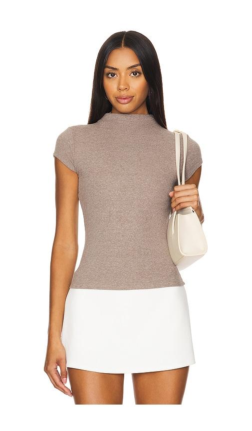 geel gem cap sleeve top in taupe. - size m (also in s, xs, xl)