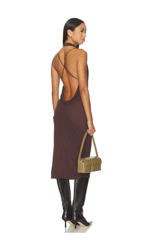 geel sill dress in brown. - size l (also in m, s)