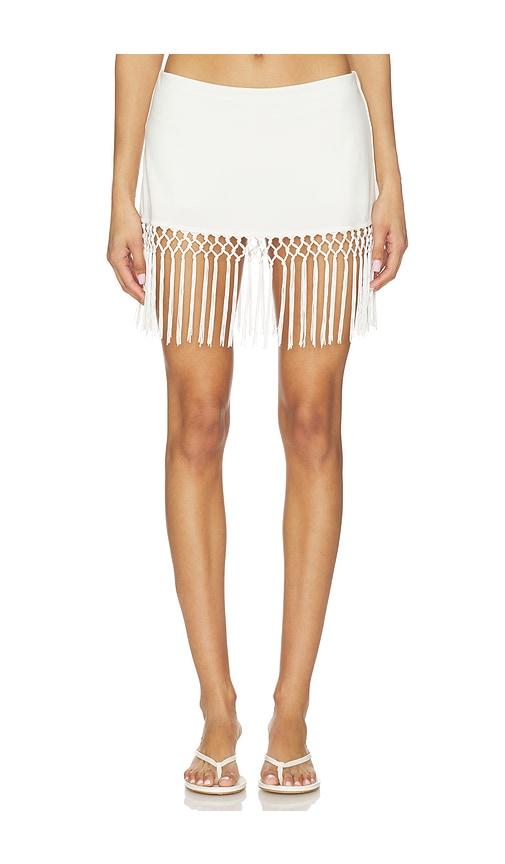 geel x revolve aria tassel skirt in white. - size l (also in m, s, xs)