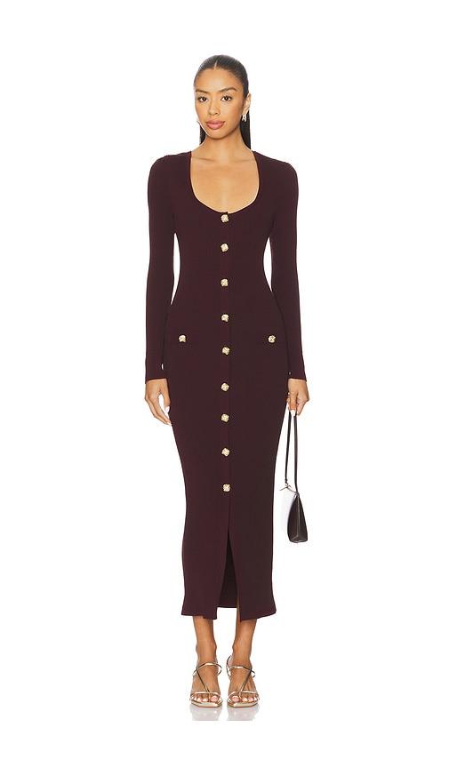 generation love andolina square neck dress in burgundy. - size s (also in xs)