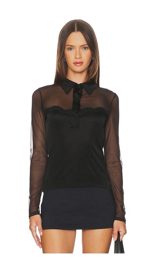 generation love brio mesh top in black. - size l (also in m)