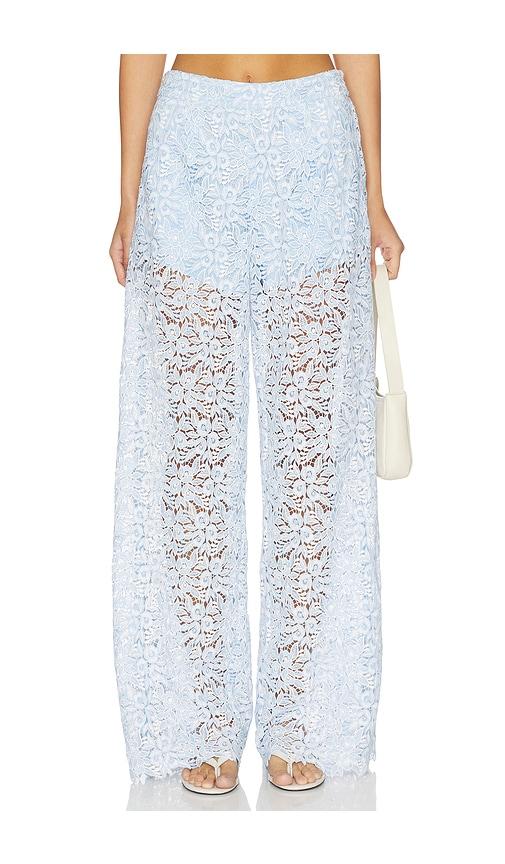 generation love cleo two tone lace pants in blue. - size l (also in xs, s, m)