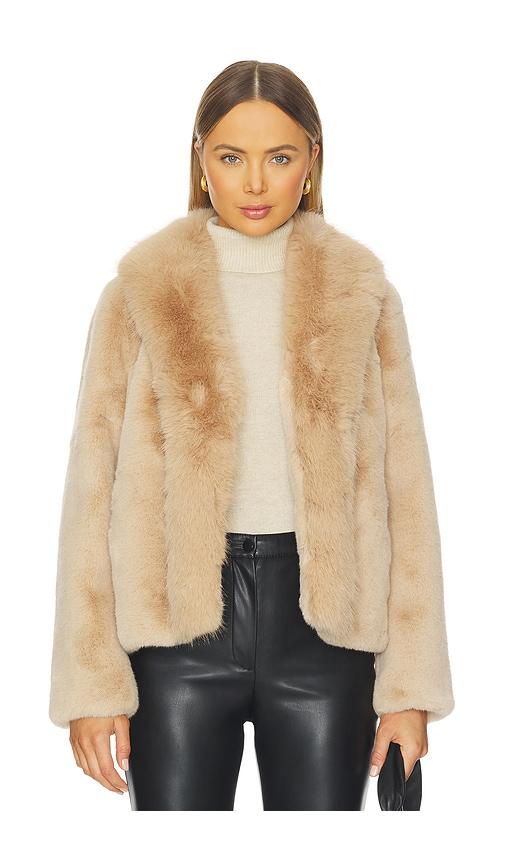 generation love dasha faux fur jacket in beige. - size xl (also in xs)