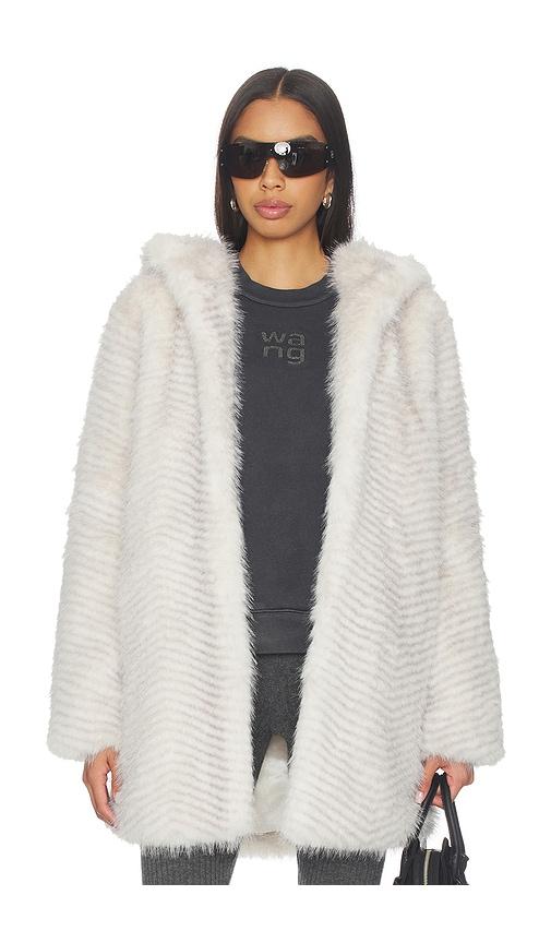 generation love eden faux fur coat in cream. - size l (also in m, s, xl, xs)
