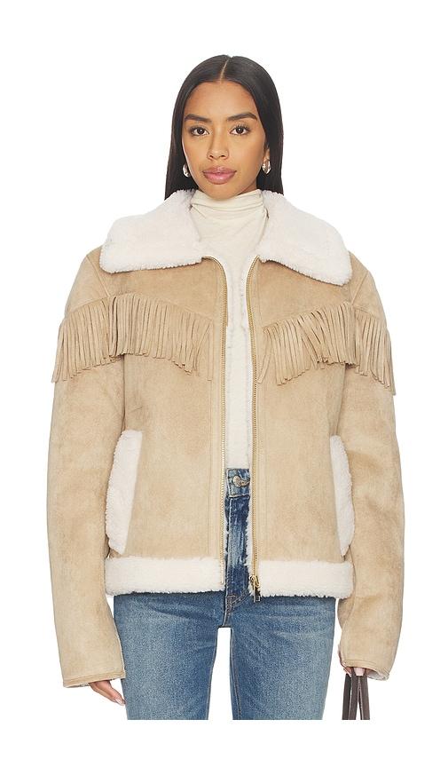generation love inez faux shearling jacket in taupe. - size s (also in xs)