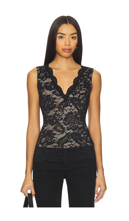 generation love leila stretch lace top in black. - size l (also in xs, s, m)