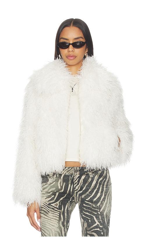 generation love leslie faux shearling jacket in white. - size m (also in s, xl)