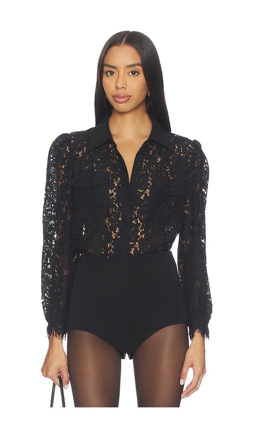 generation love lina lace shirt in black. - size s (also in xs)