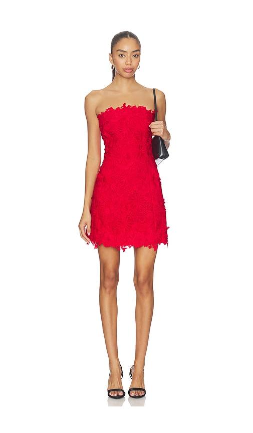 generation love lydia 3d lace dress in red. - size l (also in m, s, xl, xs)
