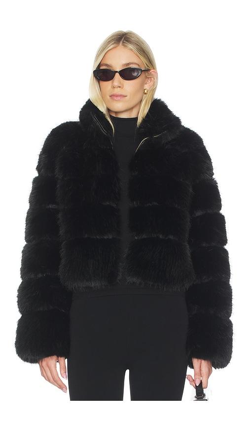 generation love lyla faux fur jacket in black. - size xl (also in xs)
