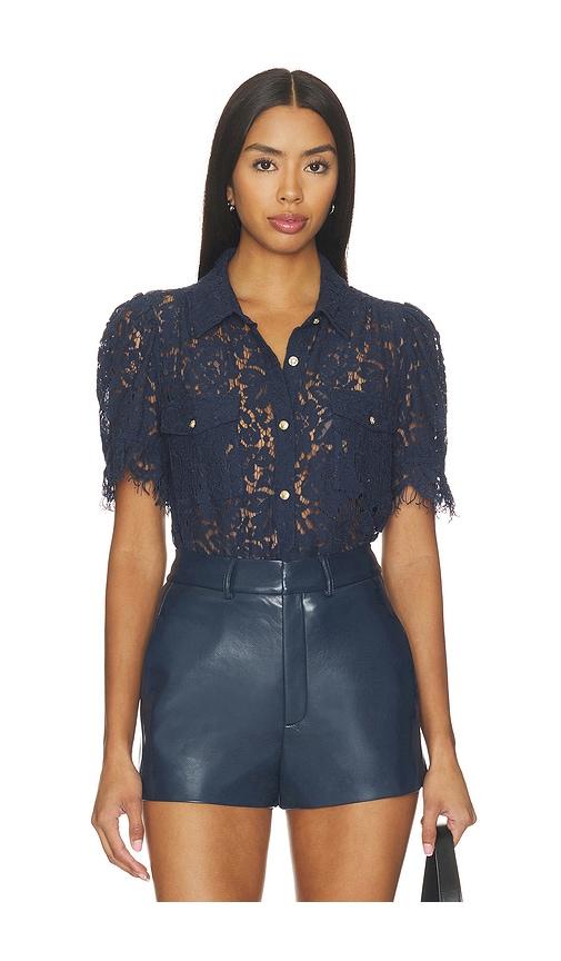 generation love mikaelle lace shirt in blue. - size l (also in xs, m, xl, s)