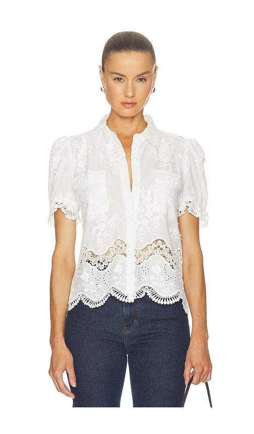 generation love mina 3d voile shirt in white. - size l (also in xs, s)
