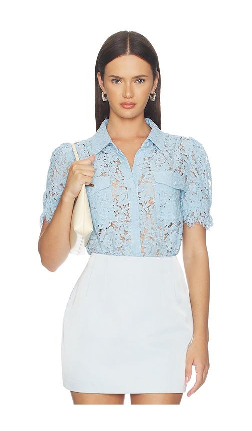 generation love mina lace shirt in blue. - size l (also in xs, s, m, xl)