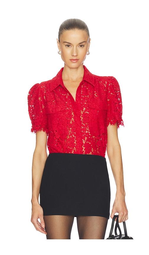 generation love mina lace top in red. - size s (also in xs)
