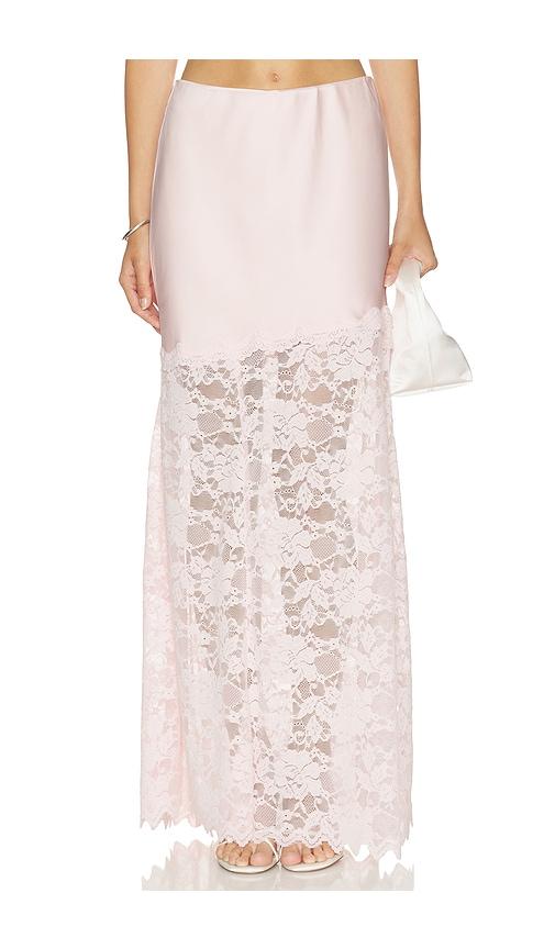 generation love perrine lace combo satin skirt in pink. - size l (also in xs, s, m, xl)