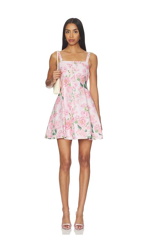 generation love whitney floral linen dress in pink. - size l (also in s)