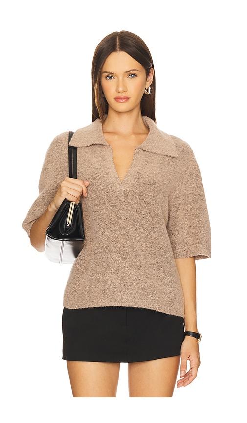 gestuz alpha polo pullover in beige. - size l (also in xs, s)