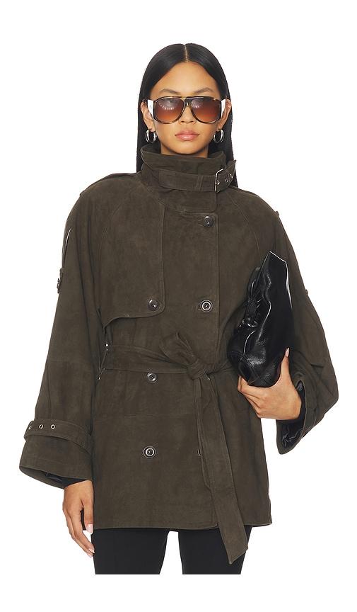 gestuz esme jacket in olive. - size 34 (also in 36, 38, 42)
