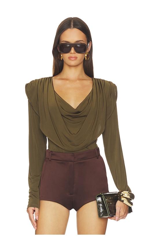 gestuz laily long sleeve top in green. - size l (also in m, s, xs)