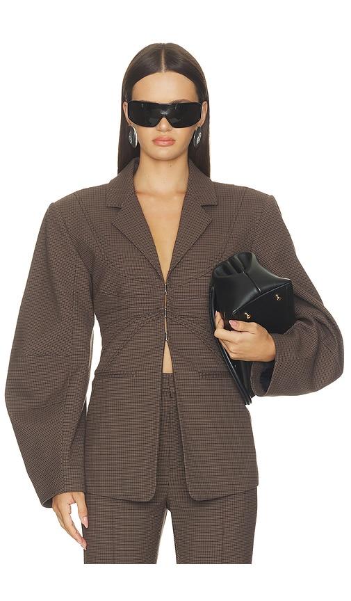 gestuz lamia blazer in brown. - size 34 (also in 36, 38)