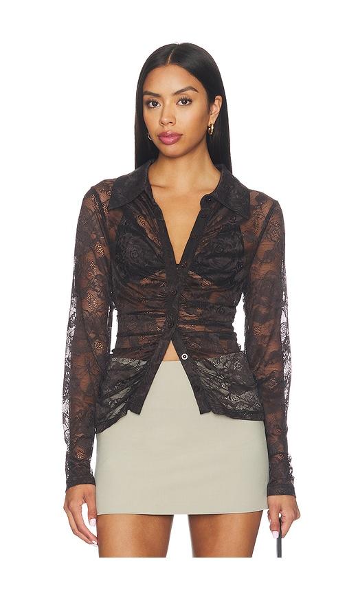 gestuz leala shirt in brown. - size m (also in s, xs)