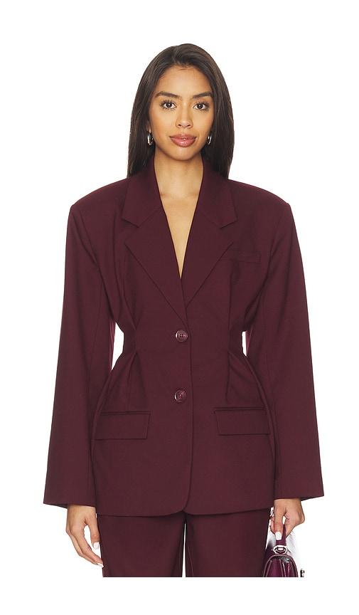 gestuz paula waist blazer in burgundy. - size 32 (also in 34, 36, 38, 40)