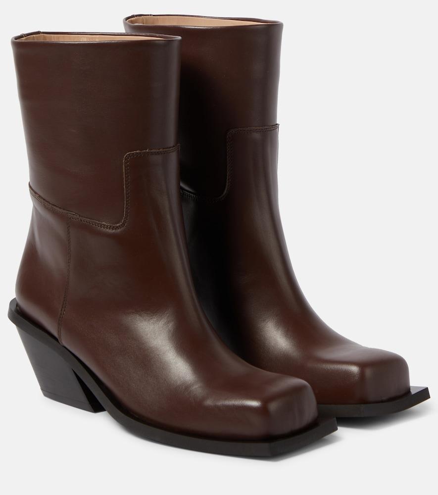 gia borghini blondine leather ankle boots
