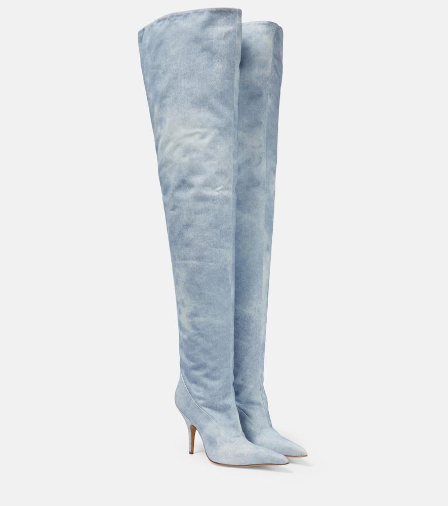 gia borghini gia 33 denim over-the-knee boots
