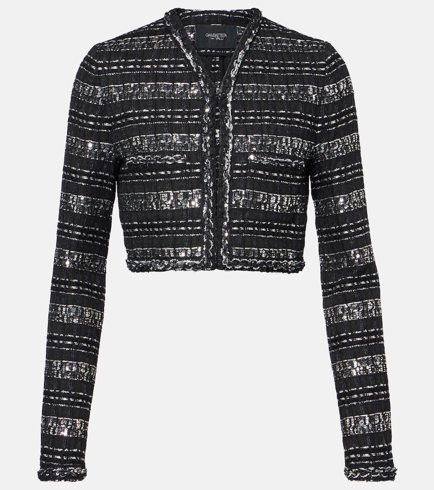 giambattista valli cropped lamé jacket
