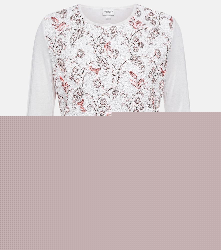 giambattista valli embroidered cashmere and silk cardigan