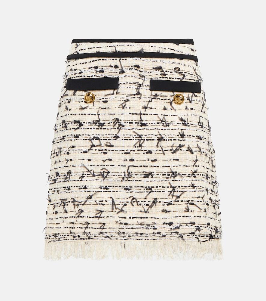 giambattista valli fringed tweed miniskirt